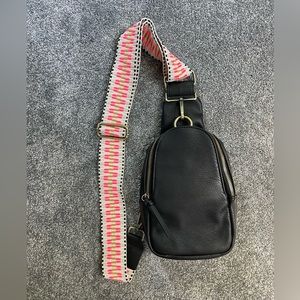 Anthropologie Liberty Crossbody Bag in Black, Sling Bag, Vegan Faux Leather